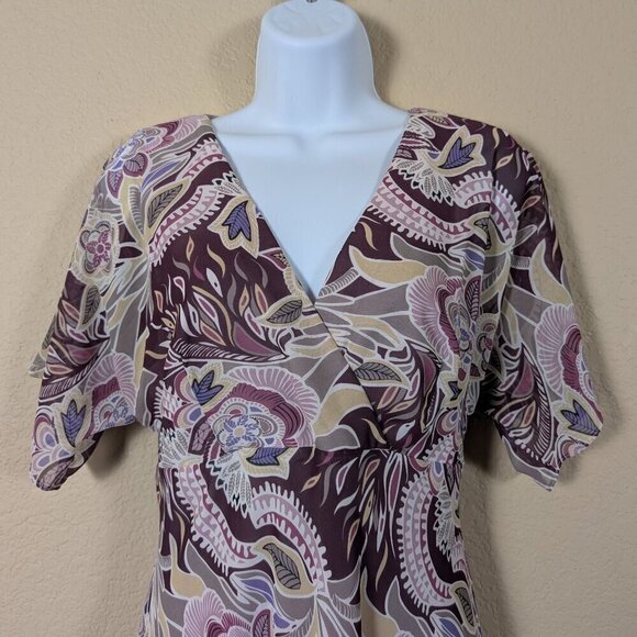 Vtg Y2K 90s Rabbit Rabbit Rabbit Floral Midi Dress Babydoll Flutter Fairy 10 - Picture 2 of 10